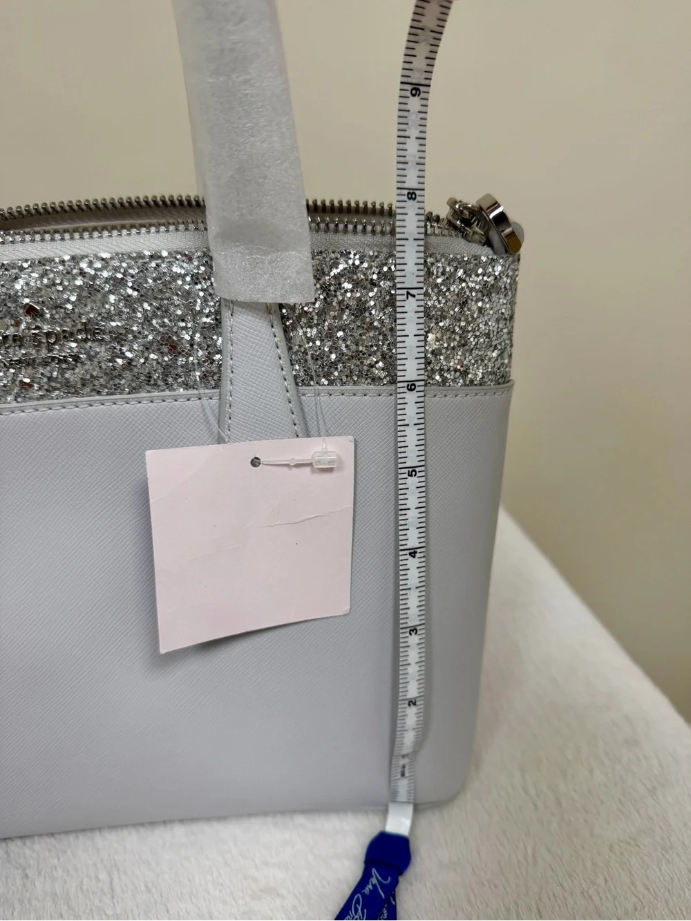 Kate Spade Glitter Trim Satchel with Crossbody Strap.